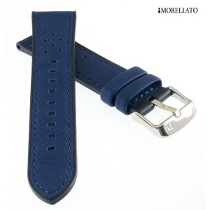 Morellato Hybrid Silikon-Leder Uhrenarmband Modell Flyboard blau-schwarz 20 mm