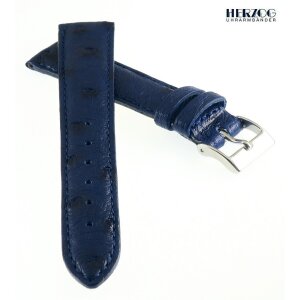 Herzog echt Strauß Uhrenarmband Modell Strauß-NL blau 17 mm