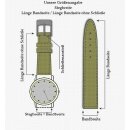 Feines englisches Bridle-Leder Uhrenarmband Modell Cambridge schwarz 20/16 mm