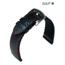 Eulit Hybrid Silikon-Carbon Uhrenarmband Modell Eutec-Carbon schwarz-RN 24 mm