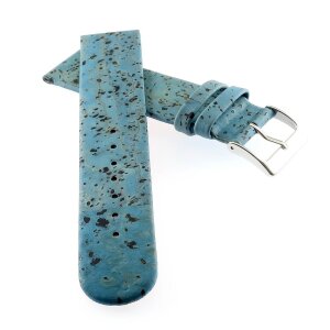 Feines echt Kork Uhrenarmband Modell Korky türkis blau-grün 22 mm