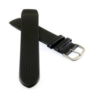 Feines Klebe-Uhrenarmband Modell Basel-Offen-XXL schwarz 14 mm