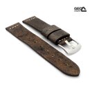 Old Finish Easy-Klick Hirsch-Leder Uhrenarmband Modell Dakota-Hirsch mocca 22 mm