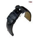 Eulux echt Nil-Krokodil Uhrenarmband Modell Portofino schwarz 24/24 mm, komp.Panerai