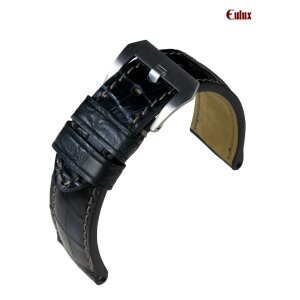 Eulux echt Nil-Krokodil Uhrenarmband Modell Portofino schwarz 26/24 mm, komp.Panerai