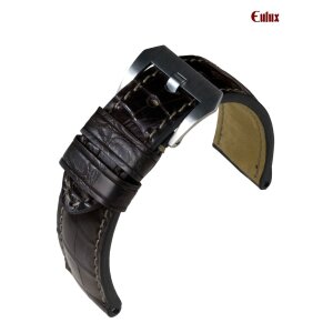 Eulux echt Nil-Krokodil Uhrenarmband Modell Portofino mocca 26/24 mm, komp.Panerai
