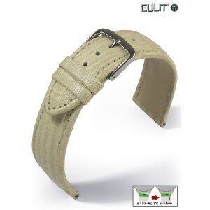 Eulit Easy-Klick Teju-Eidechse Uhrenarmband Modell Tango beige-creme 18 mm