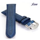 Fluco Uhrenband Modell Amerika-XL blau 20 mm Handarbeit