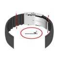Silikon Rundanstoß Uhrenarmband Modell Round-FS schwarz 16 mm, Faltschließe