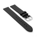 Feines Easy-Klick Leder-Uhrenarmband Modell Basel-NL schwarz 15 mm