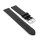 Feines Easy-Klick Leder-Uhrenarmband Modell Basel-NL schwarz 15 mm