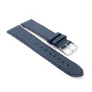 Feines Easy-Klick Hirsch-Leder Uhrenarmband Modell Hirsch-71N-NL blau 18 mm