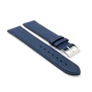 Superlanges Easy-Klick Kalbsleder Uhrenarmband Modell Kuba-XXL dunkel-blau 18 mm