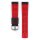 Hirsch Hybrid Silikon-Leder Uhrenarmband Modell Robby schwarz-rot 20 mm