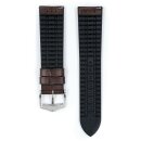 Hirsch Hybrid Alligator Silikon-Leder Uhrenarmband Modell Paul mocca 19 mm