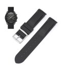 Silikon Uhrenarmband Modell Moon-Silikon schwarz 20 mm, kompatibel MoonSwatch