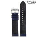 Stailer Easy-Klick Hybrid Canvas-Silikon Uhrenarmband Modell Endurance-Sport blau 20 mm