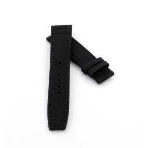 Canvas-Nylon Leder Uhrenarmband Modell Ingelheim-OS schwarz 20 mm, kompatibel IWC