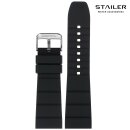 Stailer Premium Silikon Uhrenarmband Modell BC114 schwarz 26 mm