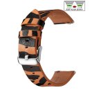 Tiger-Design Easy-Klick Uhrenarmband Modell JungleTec orange-schwarz 22 mm