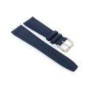 Canvas-Nylon Leder Uhrenarmband Modell Ingelheim-DSS blau 21 mm, kompatibel IWC