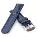 Teju-Eidechse Leder-Uhrenarmband Davos-DS blau-TiT 22 mm
