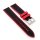 Premium Easy-Klick Fluorkautschuk-Nylon Uhrenarmband Modell Roadster schwarz-rot 20 mm