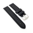 Easy-Klick Leder Uhrenarmband Modell Canyon wasserfest schwarz 20 mm