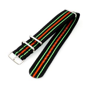 GEO-Straps Nato Nylon Uhrenarmband Modell Blanc schwarz-grün-orange 22 mm