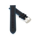 Softleder Uhrenarmband Modell Sportina schwarz-blau 18 mm...