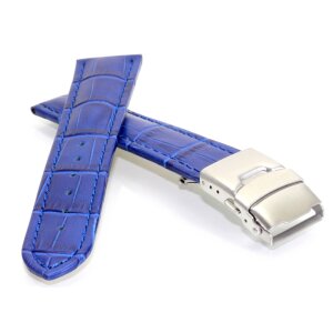 Alligator Uhrenarmband Modell Graz TiT blau 18 mm - Sicherheitsschließe
