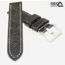 GEO-Straps Uhrenarmband Modell Second Hand schwarz 20 mm...