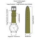 Feinstes Sattelleder Uhrenarmband Modell Pull Up hellbraun 22 mm