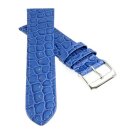 Feines Kroko Leder Uhrenarmband Modell Arizona blau 18 mm