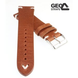 GEO-Straps Uhrenarmband Horween Rindleder Modell Beluga Pro mahagoni 22 mm Handarbeit