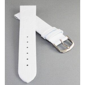 Feines Kroko Clip-Uhrenarmband Modell Clip-Luis weiß 12 mm, Clipsystem