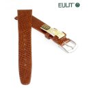 Eulit Teju-Eidechse Clip-Uhrenarmband Modell Teju Clip cognac 8 mm, Clipsystem