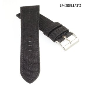Morellato Canvas Textil Uhrenarmband Modell Cordura schwarz 24 mm, wasserfest