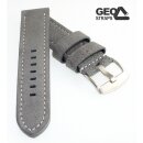 GEO-Straps Samt-Wasserbüffel Uhrenarmband Modell Waterloo grau 20 mm