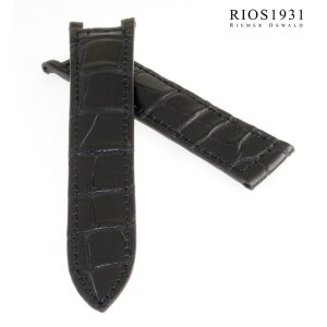 RIOS1931 Alligator Uhrenarmband für Cartier Pasha schwarz 18/16 mm für Faltschließe
