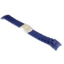 Silikon Rundanstoß Uhrenarmband Modell Round-FS blau 18 mm, Faltschließe