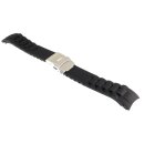 Silikon Rundanstoß Uhrenarmband Modell Round-FS schwarz 20 mm, Faltschließe