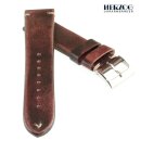 Herzog Rindleder Uhrenarmband Modell Vintage-Passion burgund-rotbraun 22 mm Handarbeit