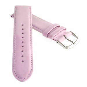 Feinstes Veloursleder Uhrenarmband Modell Ten-Lilas rosa 18 mm