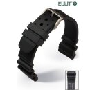 Eulit Silikon Diver Uhrenarmband schwarz 20 mm mit...