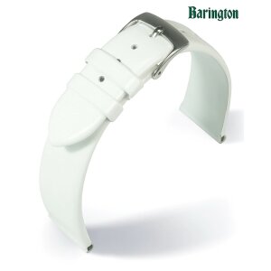 Barington Lack-Leder Uhrenarmband Modell Lack weiß 18 mm, Handarbeit